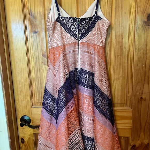Maeve/Anthropologie Pink and Blue Maxi Sundress Sleeveless V-Neck - Picture 2 of 3